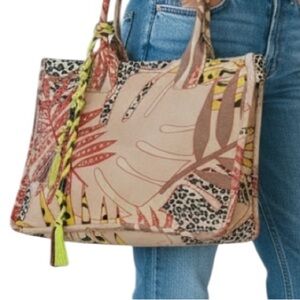 Vince Camuto Orla Tote Tropical Animal Print Canvas Tote Bag
